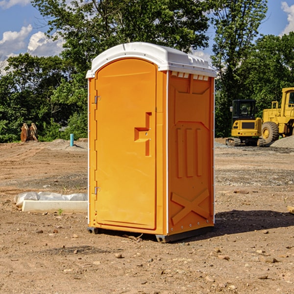 how often are the portable restrooms cleaned and serviced during a rental period in Jackson County SD